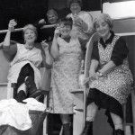 The Cast of The Steamie Back Row: Peter Inglis as Andy, Val Brown as Doreen Front Row: Jenni Rushton as Magrit, Marlene Johnston as Dolly and Chris Jackson as Mrs Culfeathers