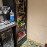 A Third Drinks Fridge In The Foyer Bar Which Was Smashed Into By Vandals