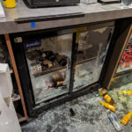 The Drinks Fridge Which Was Smashed Into By Vandals